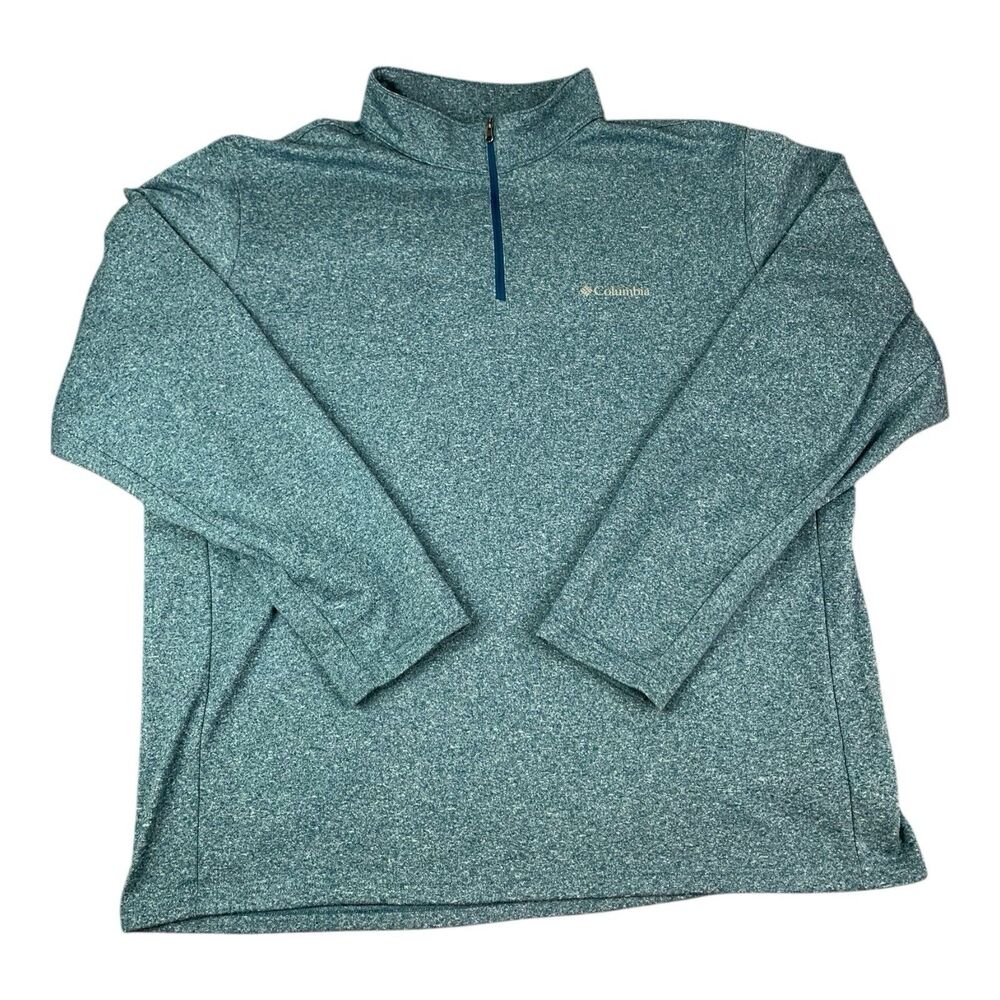 Columbia 1/4 Zip Fleece Pullover Sweatshirt, Heather Green, Men’s Size XL